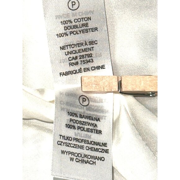 Adrienne Vittadini Small Woven Cotton Fringe Tweed Zip Jacket Blue White New Tag - Picture 12 of 16